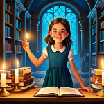 Home 6 The Enchanted Library**
"A young girl with bright eyes and a kind smile, wearing a modest, colorful dress, stands in a whimsical library filled with glowing books and floating candles, fully clothed, appropriate content, safe for work, perfect anatomy, correct proportions, natural pose, professional illustration, magical atmosphere, well-formed hands, proper finger count, natural body proportions, family-friendly."
**