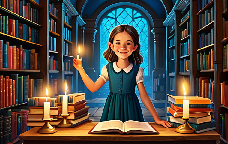 The Enchanted Library**

"A young girl with bright eyes and a kind smile, wearing a modest, colorful dress, stands in a whimsical library filled with glowing books and floating candles, fully clothed, appropriate content, safe for work, perfect anatomy, correct proportions, natural pose, professional illustration, magical atmosphere, well-formed hands, proper finger count, natural body proportions, family-friendly."

**