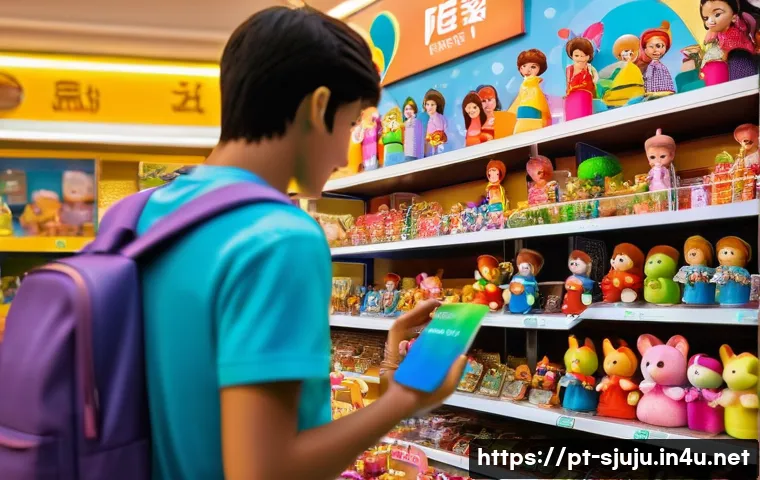 시크릿쥬쥬 굿즈 모으기 - A vibrant, well-lit toy store aisle in a large Brazilian city, showcasing exclusive Secret Jouju mer...
