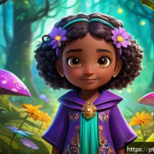 시크릿쥬쥬 플래시 게임 소개 - A vibrant fantasy game scene featuring Juju, a cheerful young female character wearing colorful, mod...