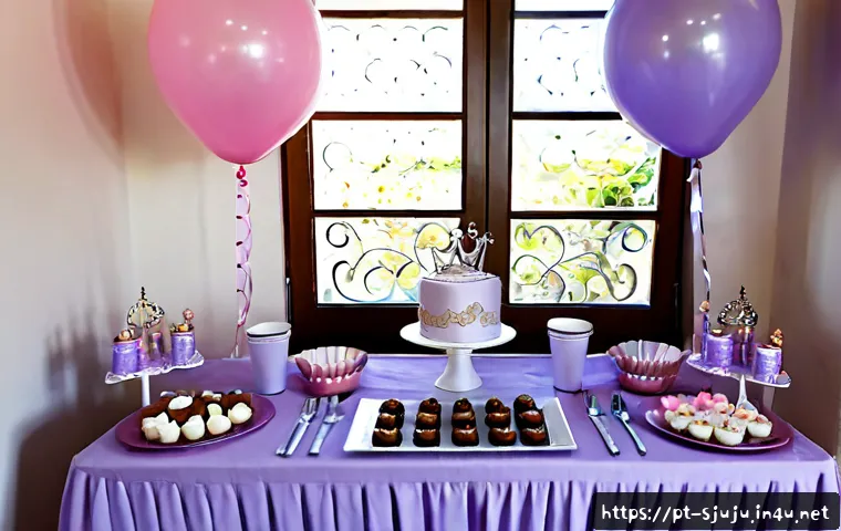 Home 14 시크릿쥬쥬 테마 이벤트 플래닝 - Photorealistic children’s magical princess-themed birthday party planning table in a bright Brazilia...